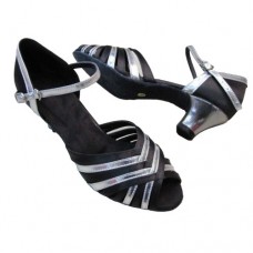 ANGIE BLACK/SILVER -  1.5 LOW HEEL